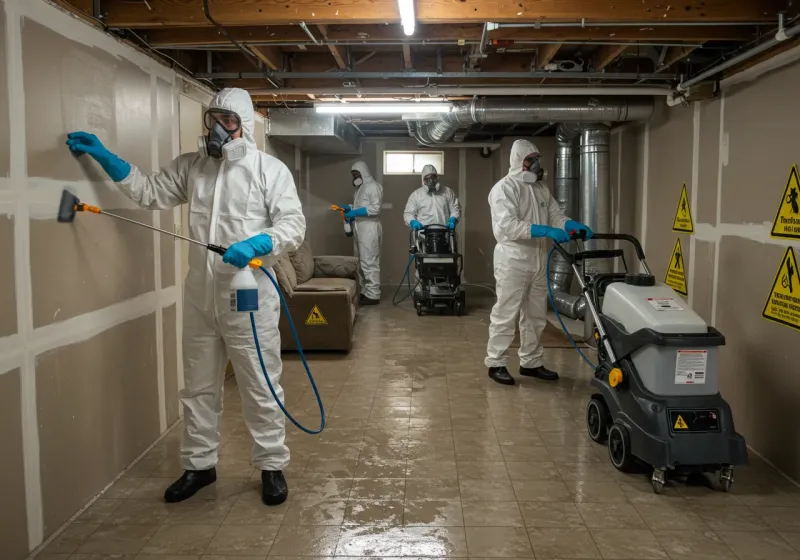 Basement Moisture Removal and Structural Drying process in Mesa, AZ
